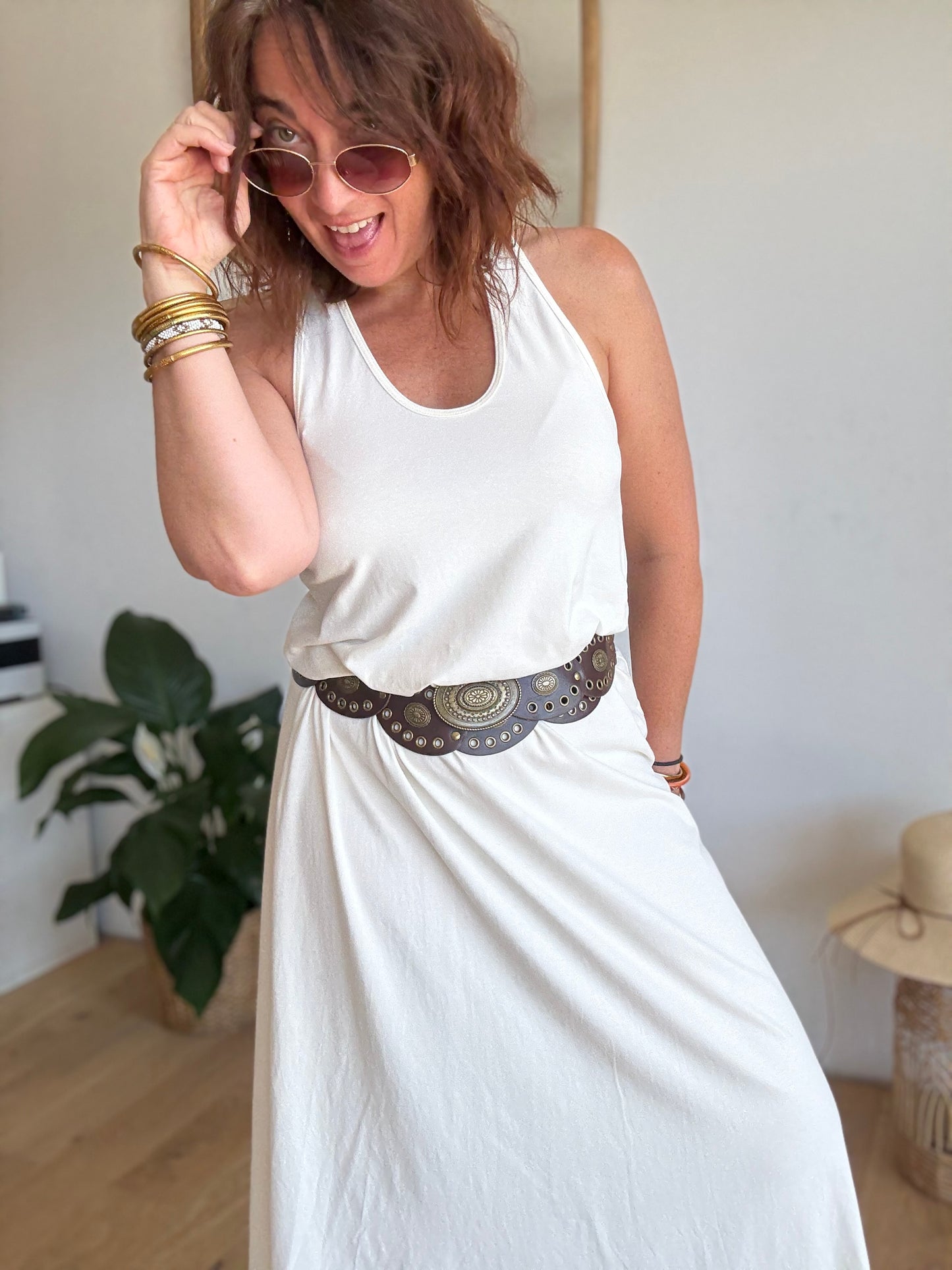 Robe débardeur écru