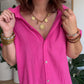 Robe chemise en gaze de coton fuchsia🩷