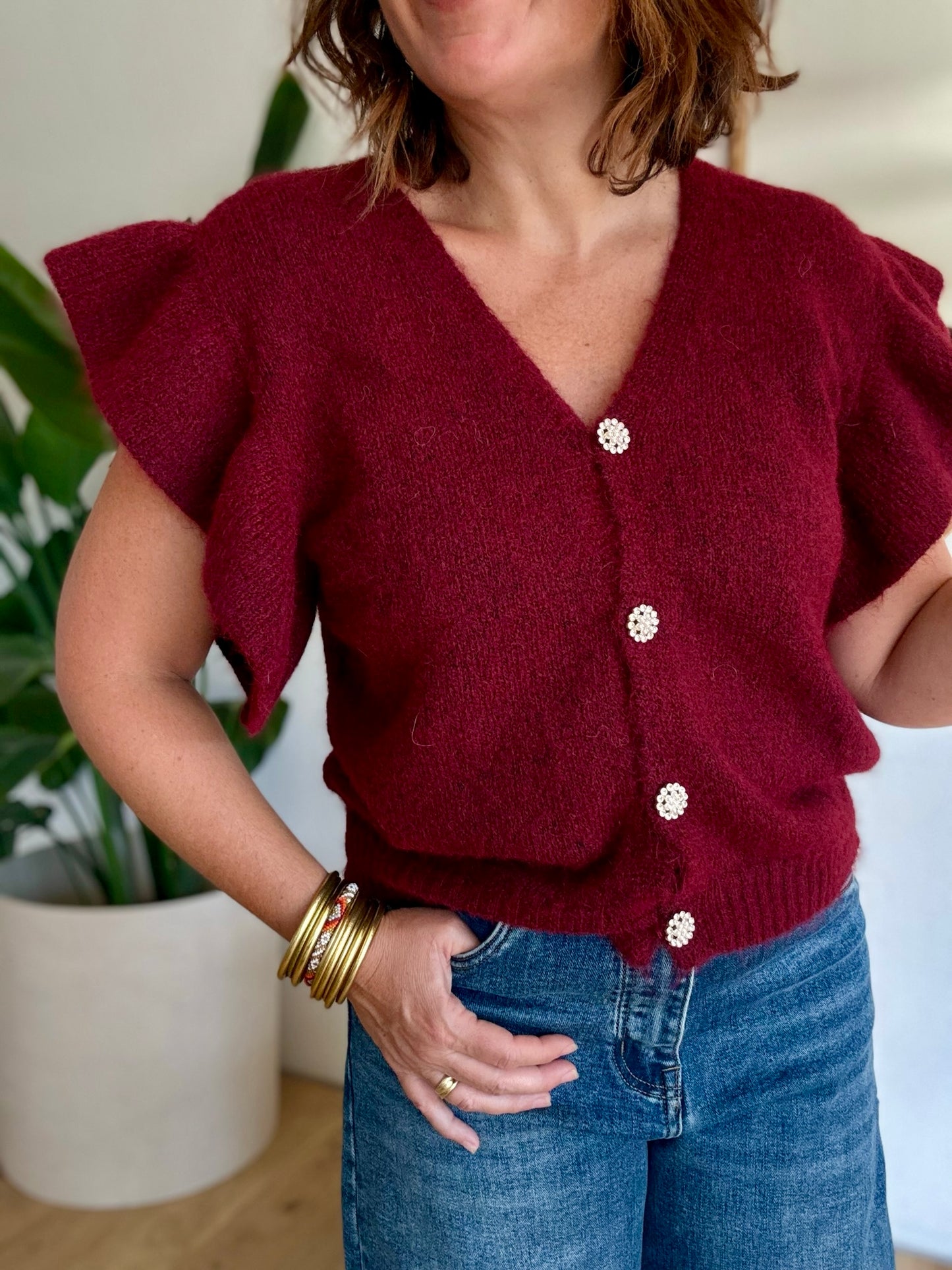 Gilet Lucette Bordeaux