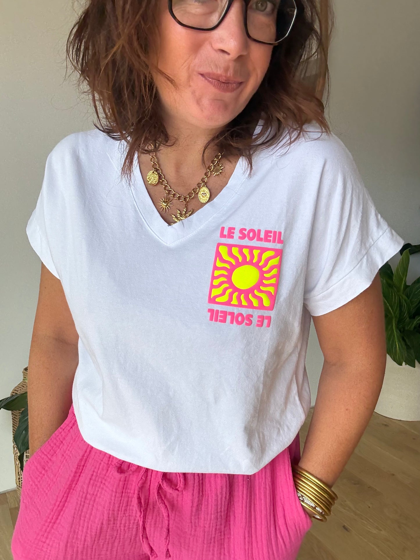 Tee shirt soleil fluo