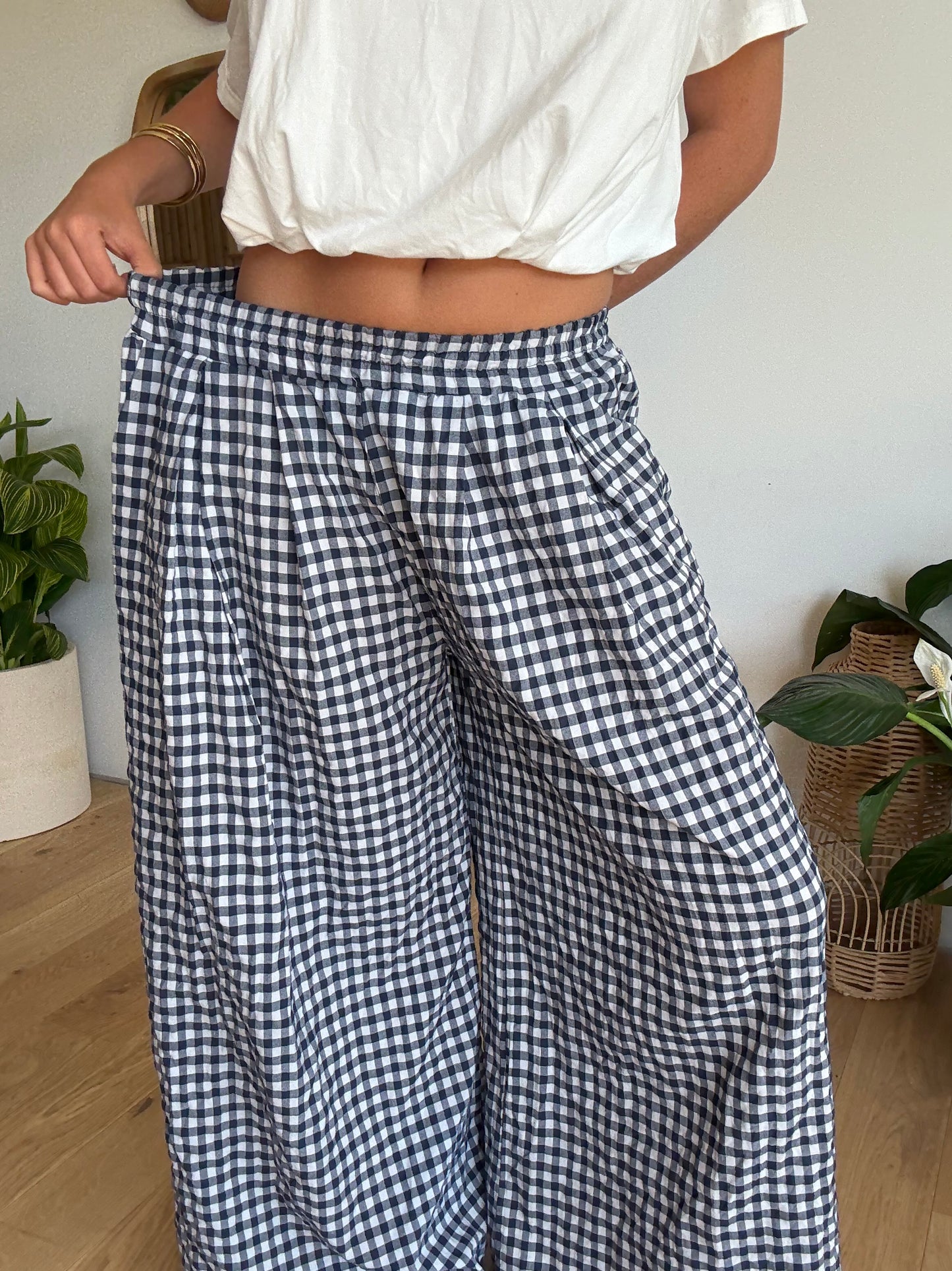 Pantalon Vichy Marine