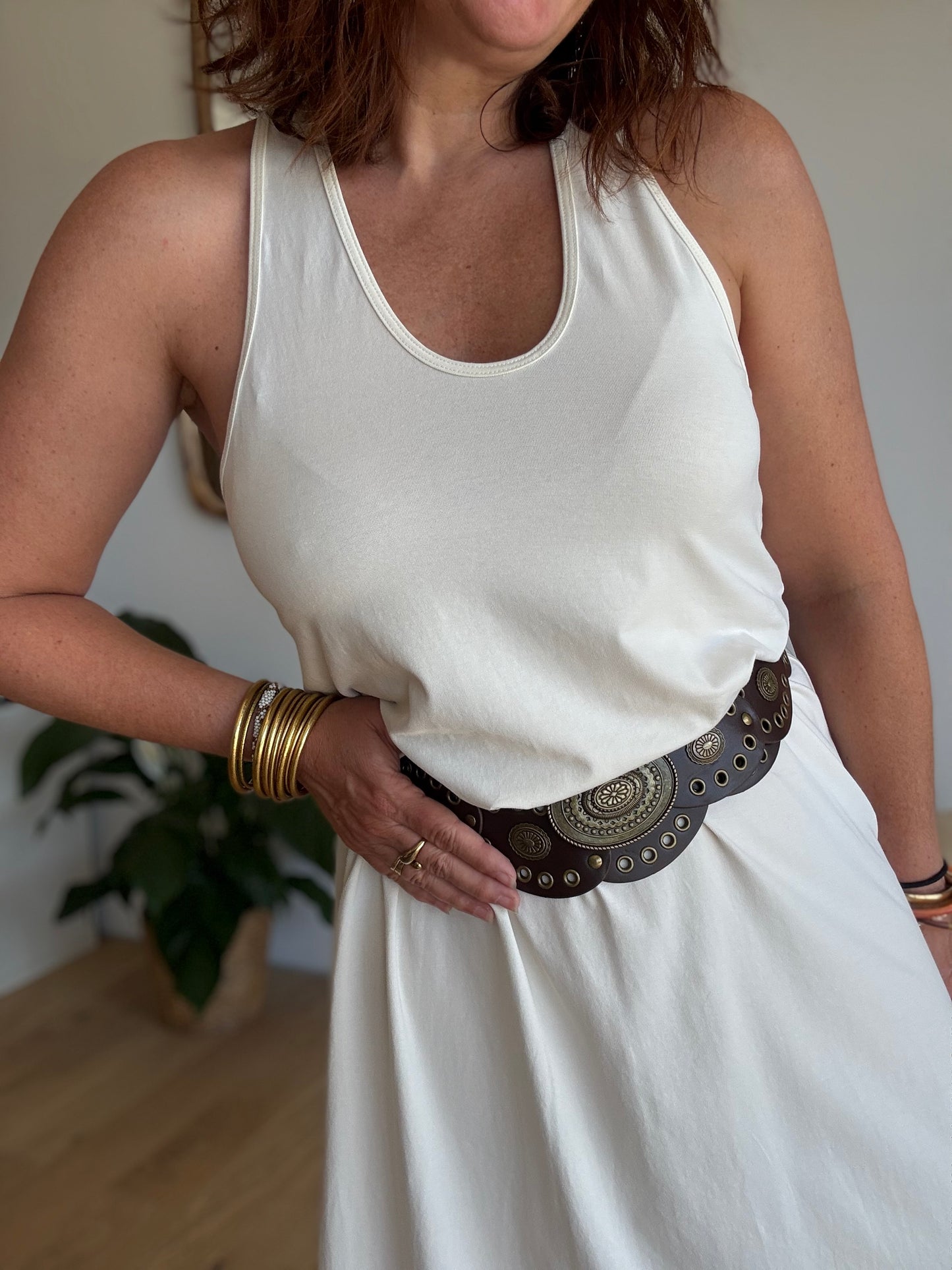 Robe débardeur écru