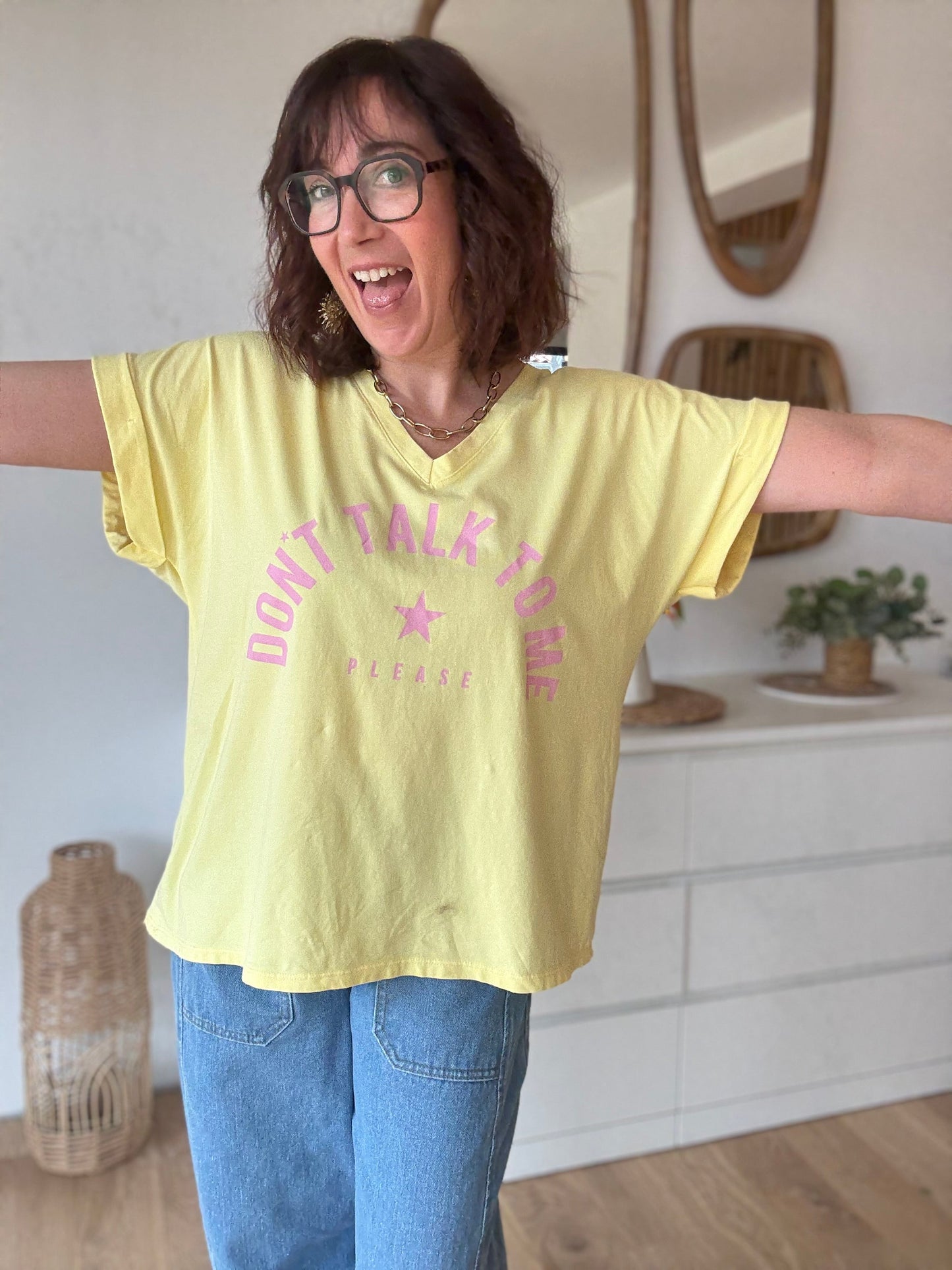 TEE-SHIRT DON’T TALK TO ME YELLOW SUN