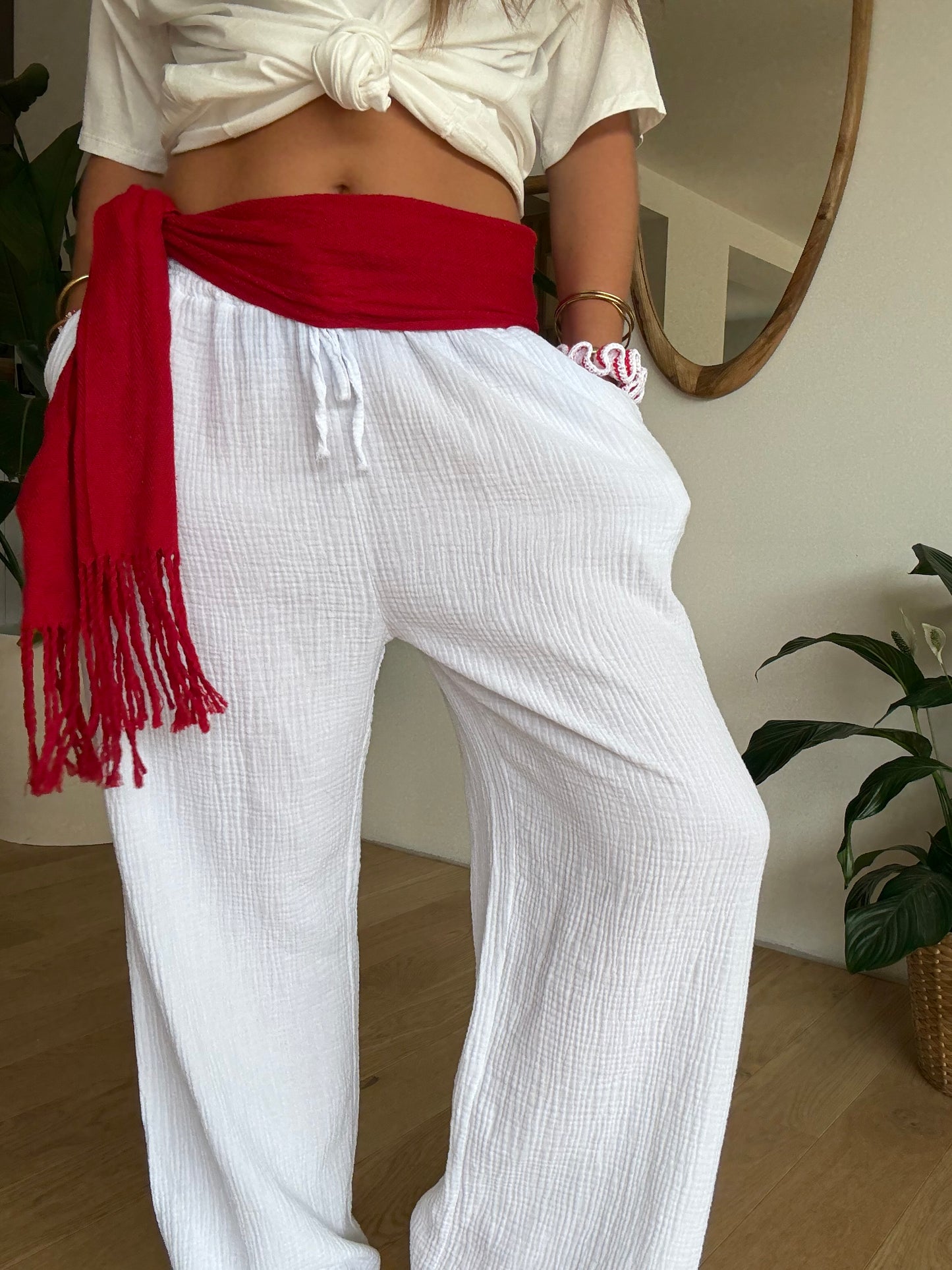 Pantalon gaze de coton blanc ❤️🤍