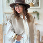 Gilet sans manches cow girl taupe