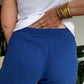 Pantalon palazzo gaze de coton bleu roi