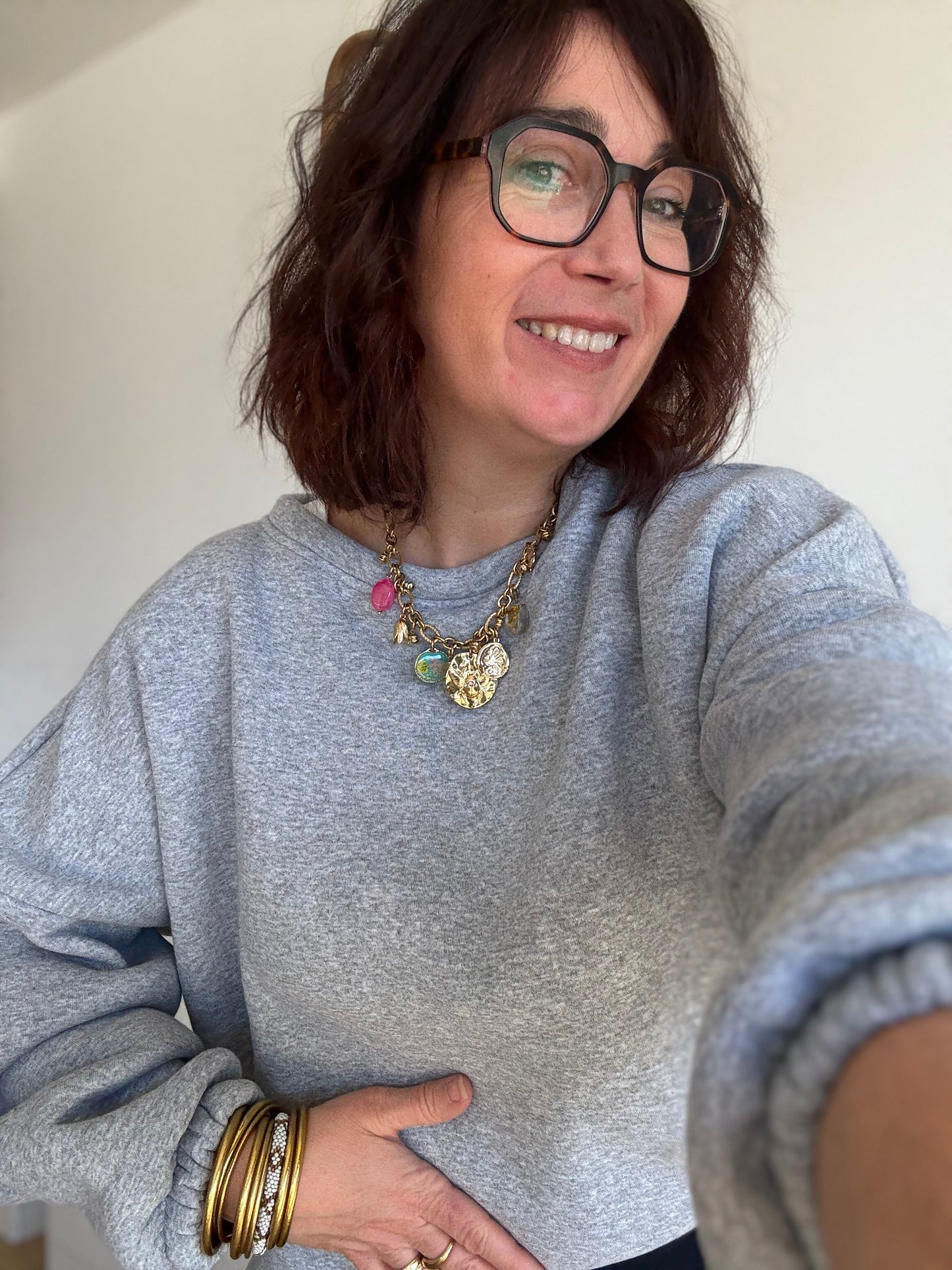 Sweat self Love gris / rouge