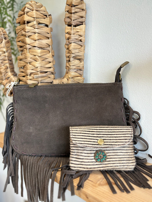 Sac à franges taupe