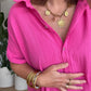 Robe chemise en gaze de coton fuchsia🩷