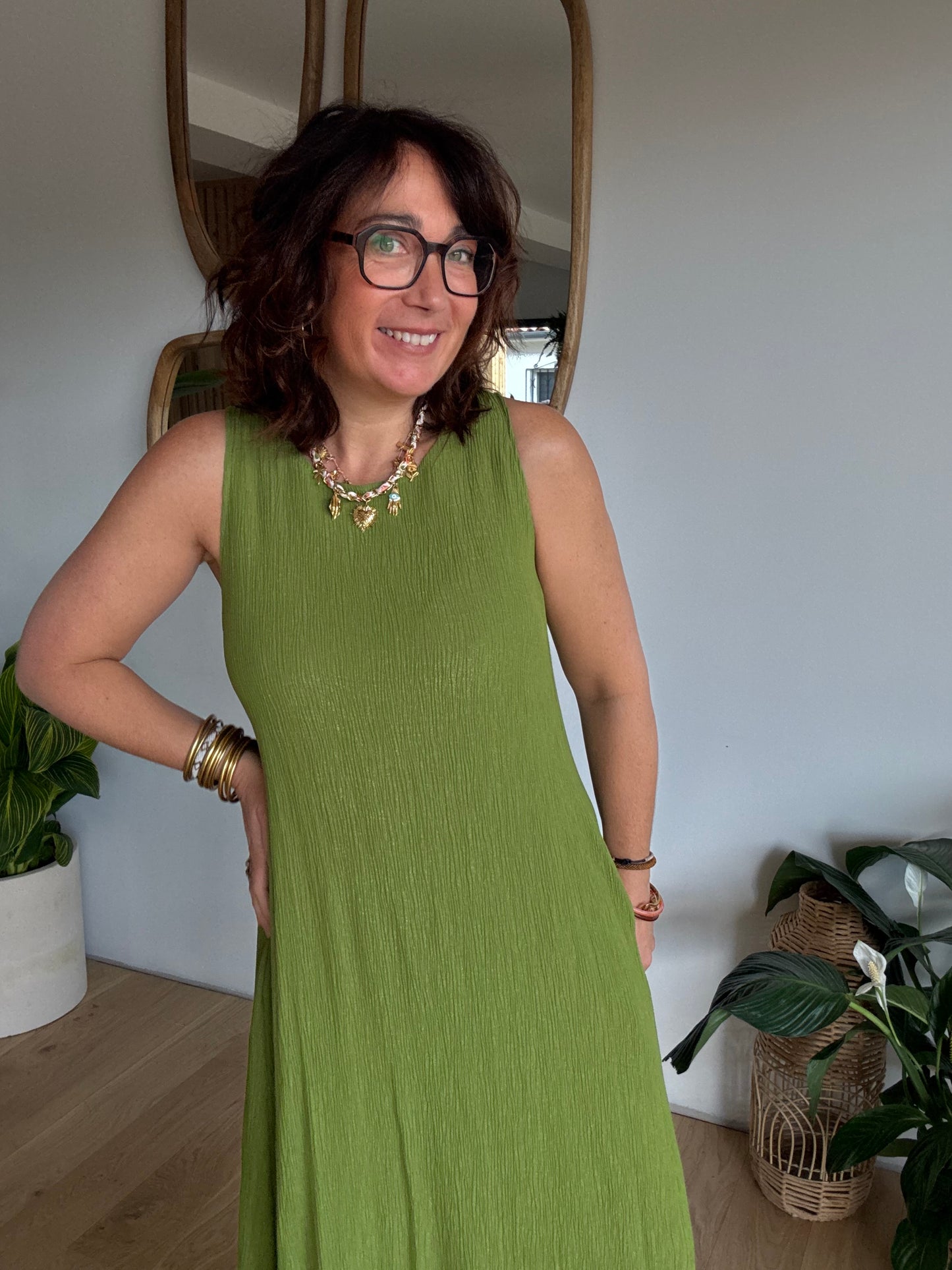 Robe longue Sarah verte