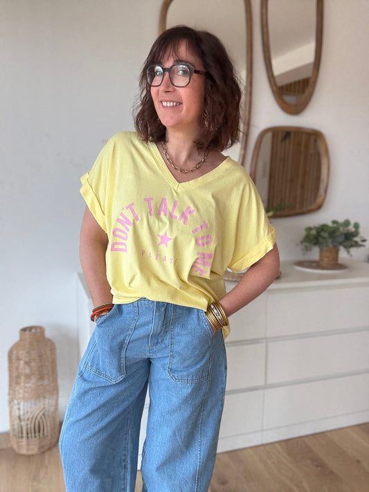 TEE-SHIRT DON’T TALK TO ME YELLOW SUN