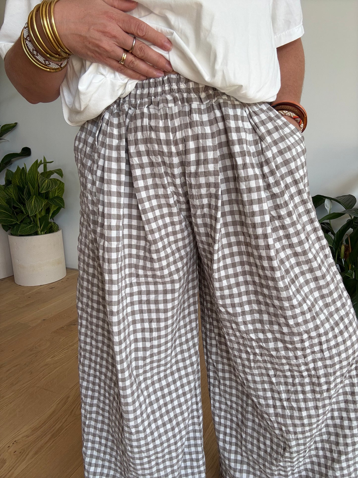 Pantalon Vichy Beige