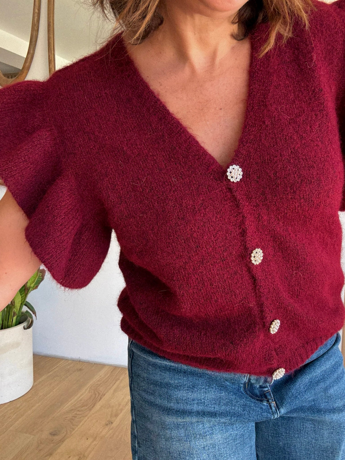 Gilet Lucette Bordeaux