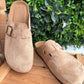 Mules suedine Beige