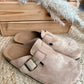 Mules suedine Beige