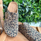 Mules effet suédine leopard