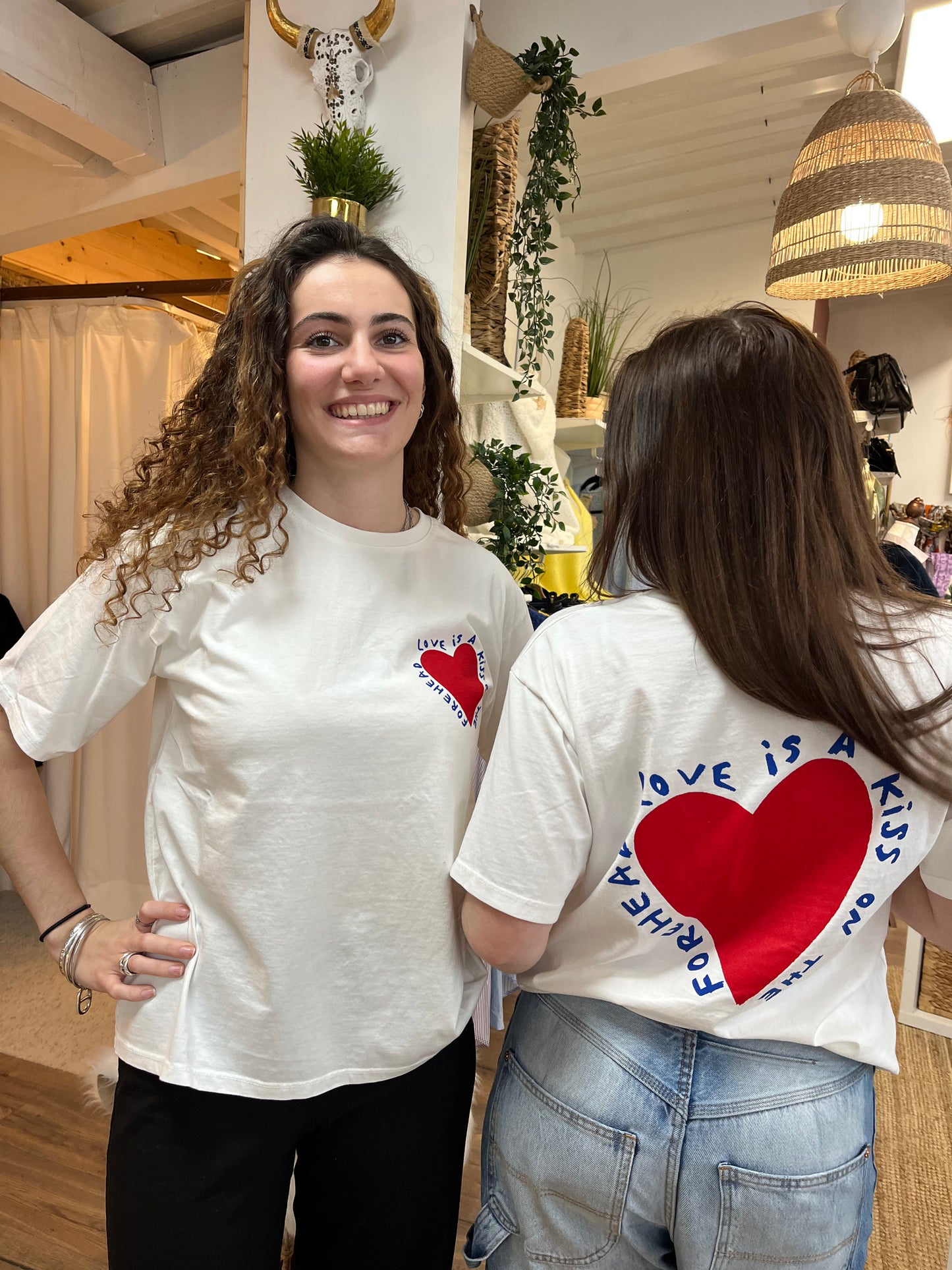 Tee Shirt blanc  Coeur Rouge