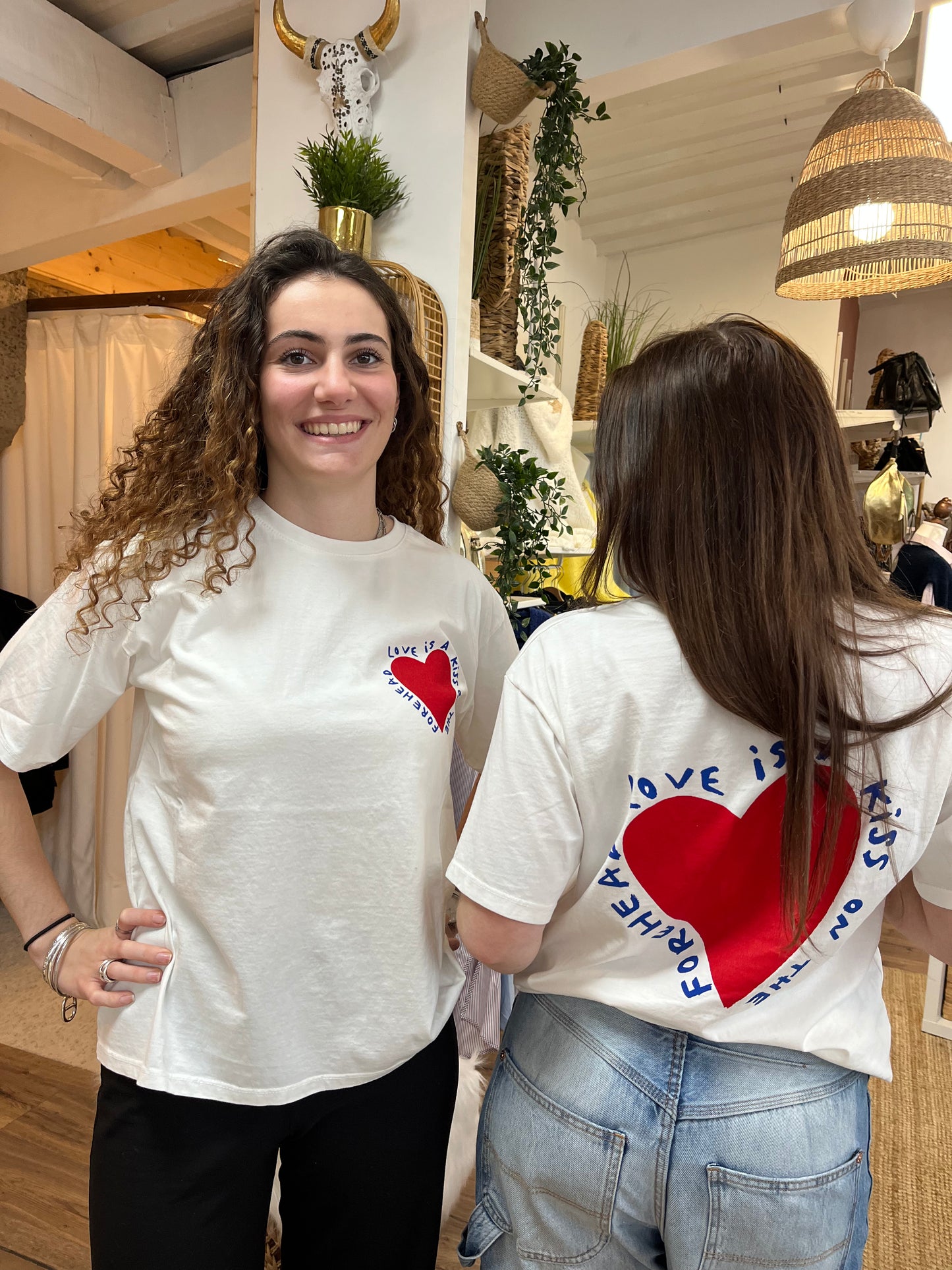 Tee Shirt blanc  Coeur Rouge