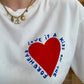 Tee Shirt blanc  Coeur Rouge