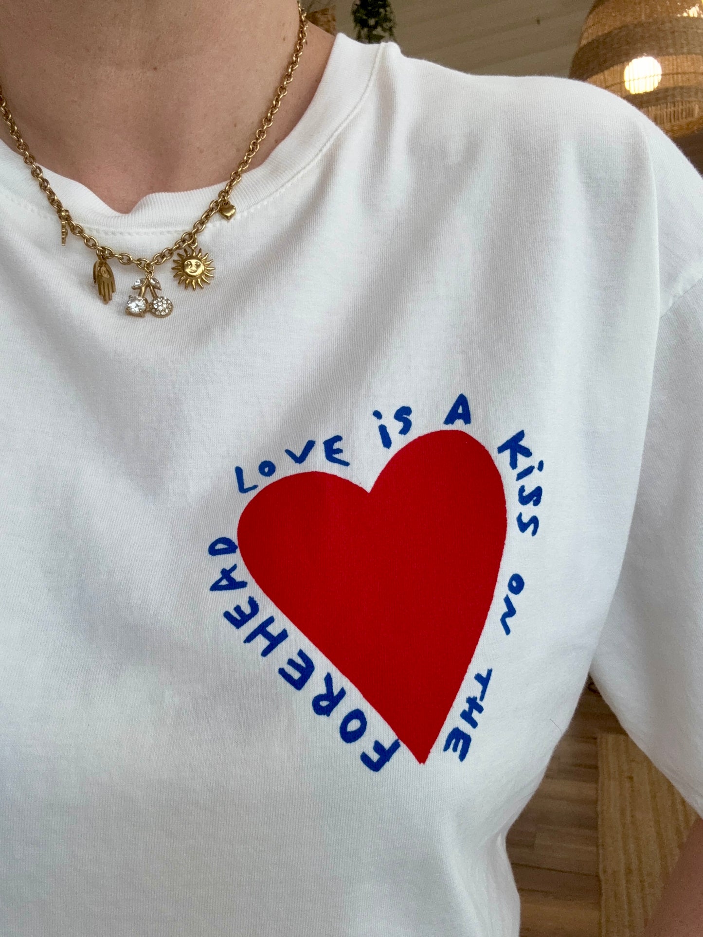 Tee Shirt blanc  Coeur Rouge