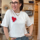 Tee Shirt blanc  Coeur Rouge