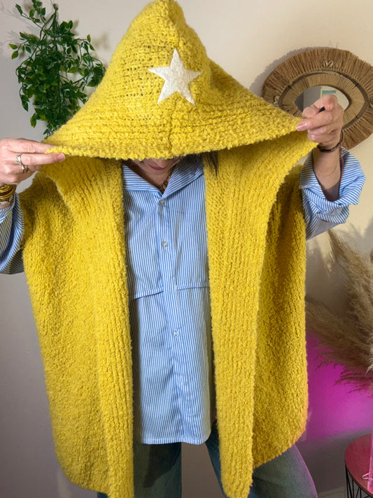 Gilet sans manches à capuche Jaune