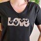 Tee shirt Noir love Doré