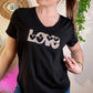 Tee shirt Noir love Doré