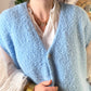 Gilet sans manches bouclette ciel
