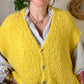 Gilet sans manches maille bouclettes Jaune