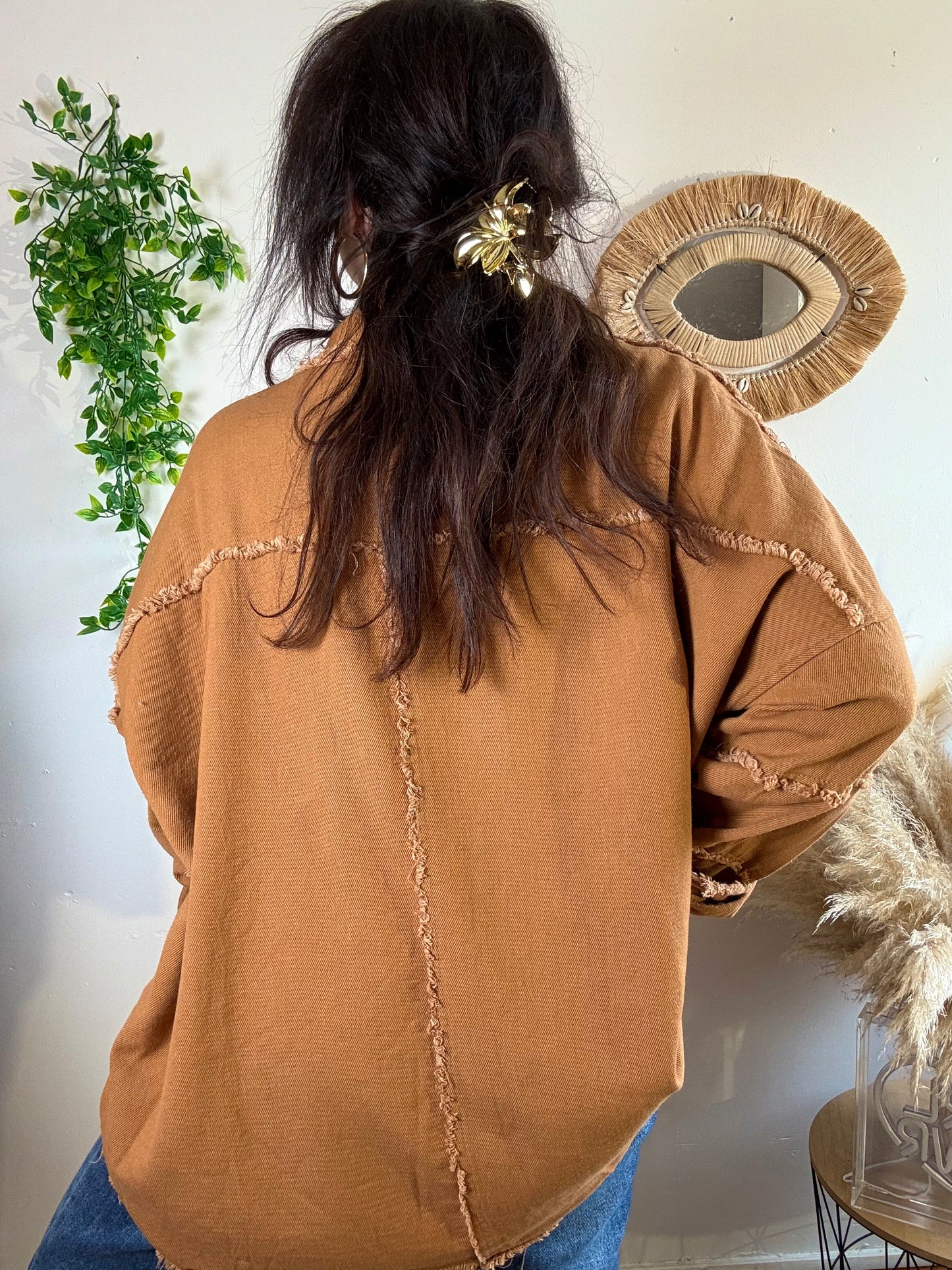 Veste toile de jean Camel