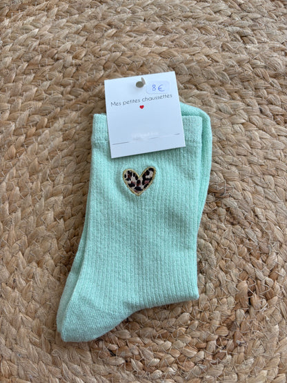 Chaussettes coeur leopard❤️
