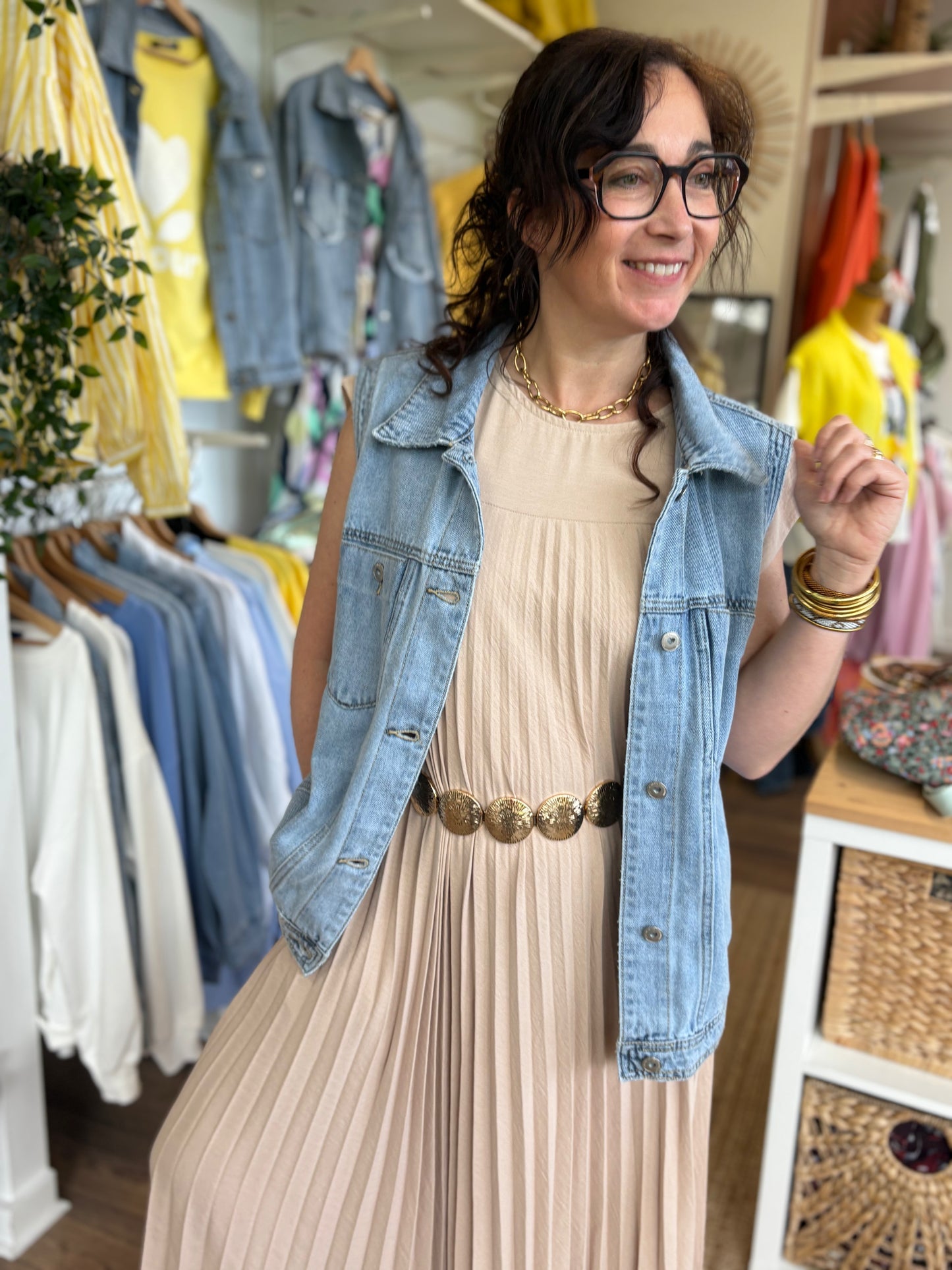 Robe plissée avec poches