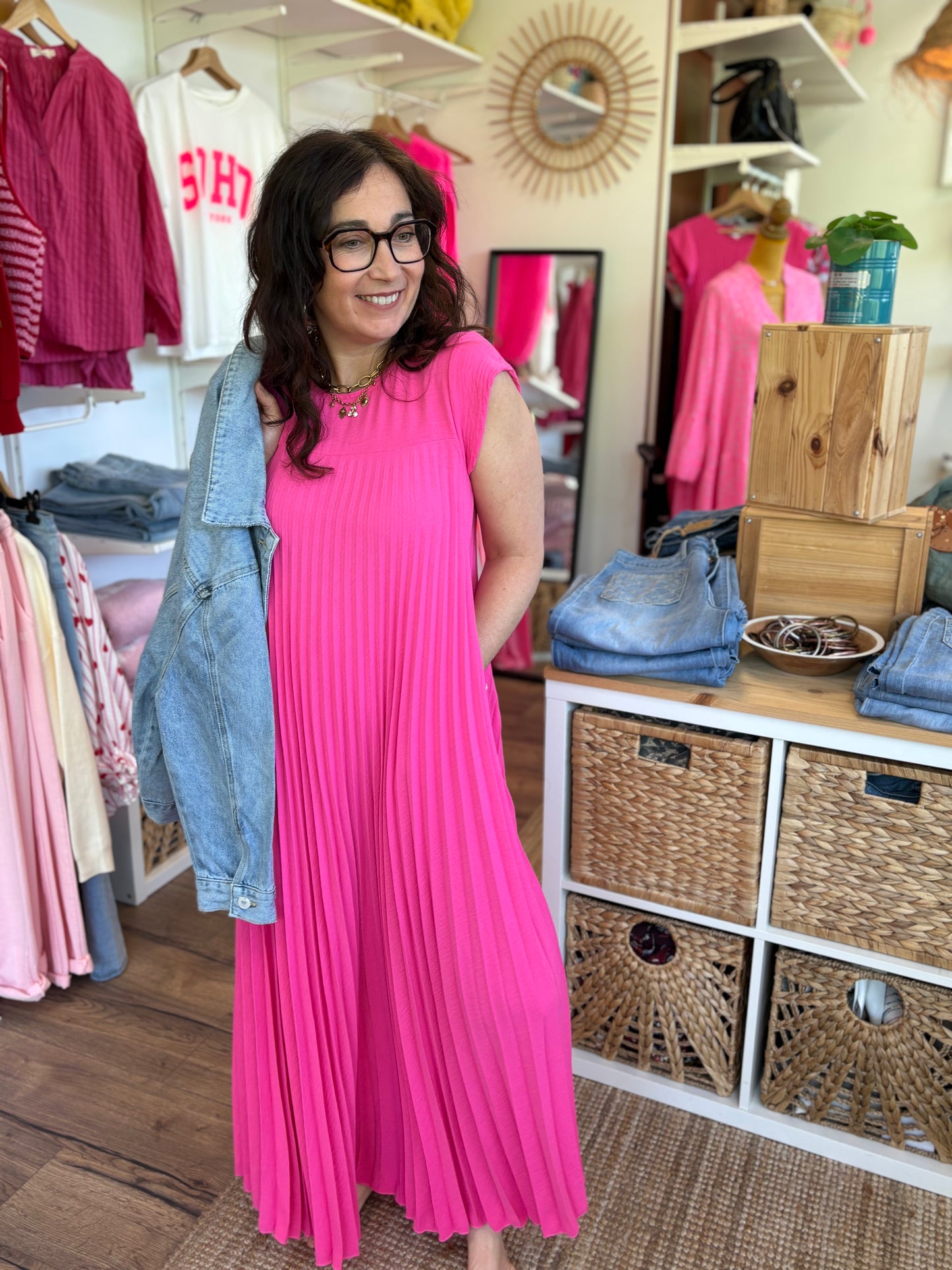 Robe plissée avec poches