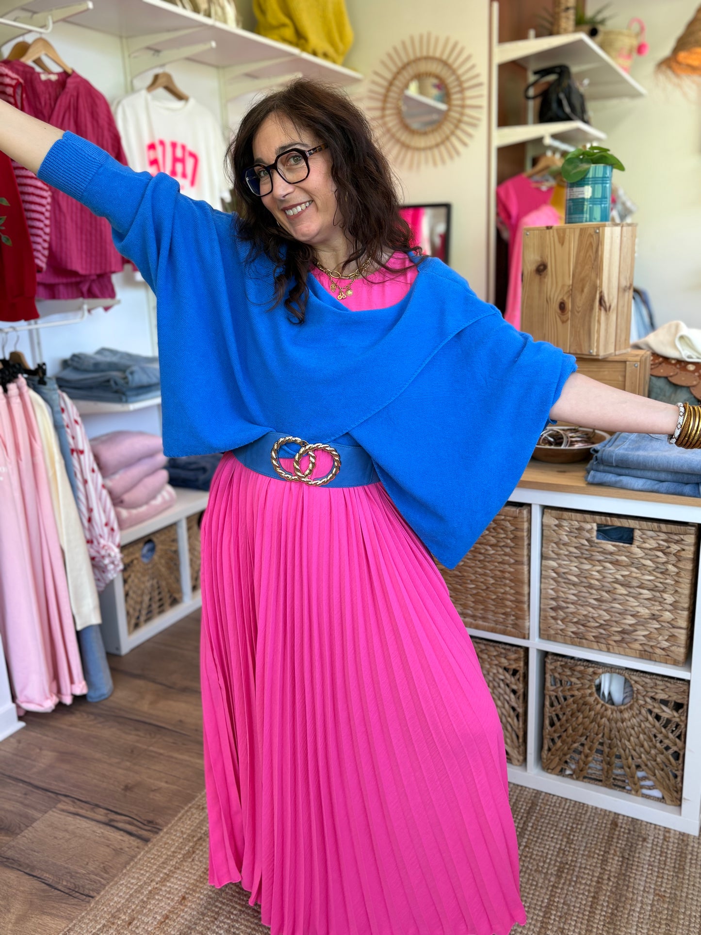 Robe plissée avec poches