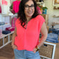 Gilet zippé sans manches corail fluo