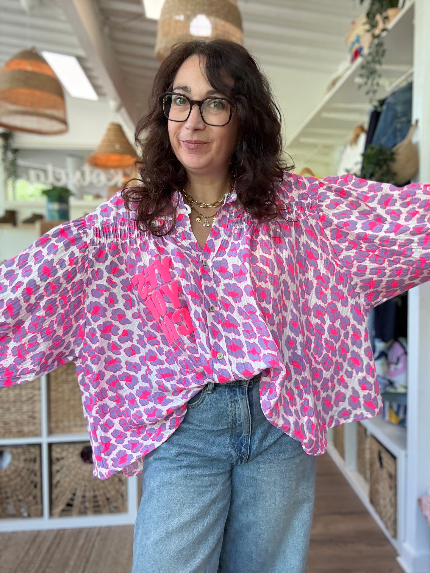 CHEMISIER LEOPARD – “Yes You Can” – Rose/Fuchsia