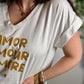 Tee shirt Amor Amour Amore blanc doré