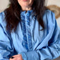 Blouse bleu frou frou