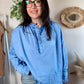 Blouse bleu frou frou