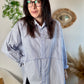 Chemise oversize à rayures bleu ciel et Marine