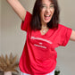 Tee shirt MADEMOISELLE EN ESPADRILLES   ROUGE