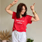 Tee shirt MADEMOISELLE EN ESPADRILLES   ROUGE