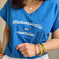 Tee Shirt MADEMOISELLE EN ESPADRILLES  BLEU ROI