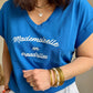 Tee Shirt MADEMOISELLE EN ESPADRILLES  BLEU ROI