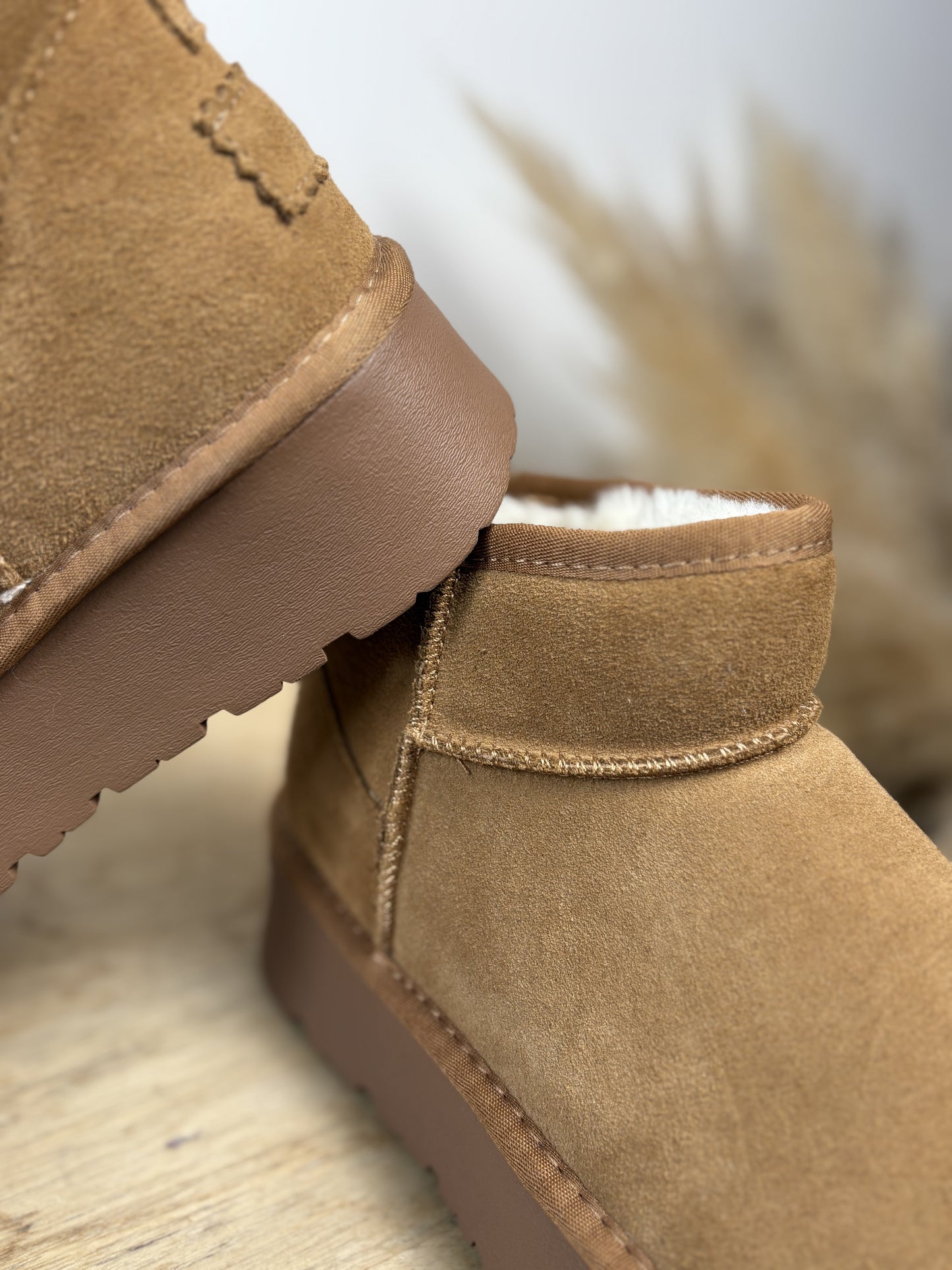 Boots cuir Camel