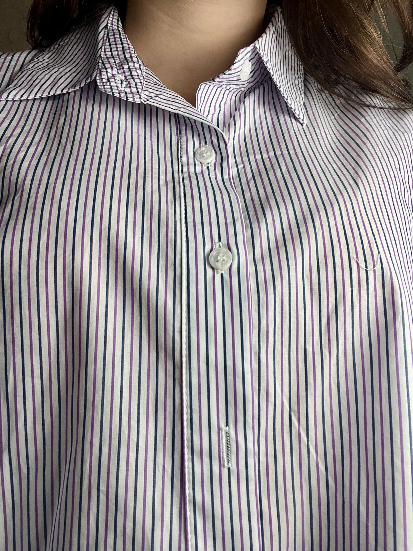 Chemise oversize Rayée Lilas et marine