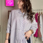 Chemise oversize Rayée Lilas et marine