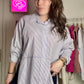 Chemise oversize Rayée Lilas et marine