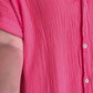 Robe chemise en gaze de coton corail